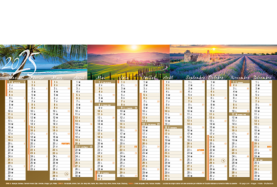 Calendriers bancaires Voyages