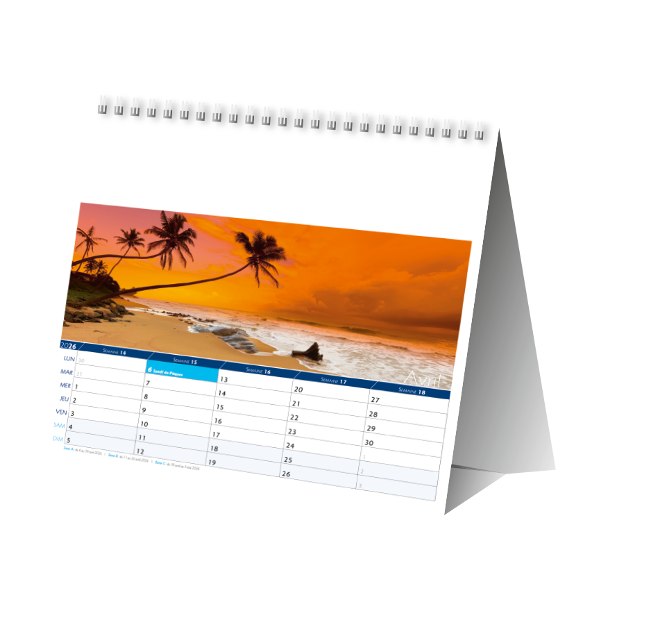 Calendriers chevalets Entre terres et eaux