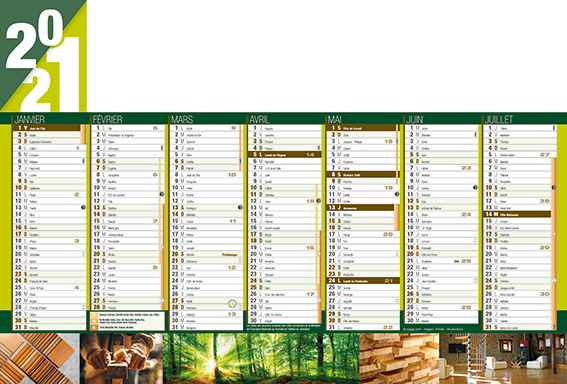 Calendriers bancaires Tenons
